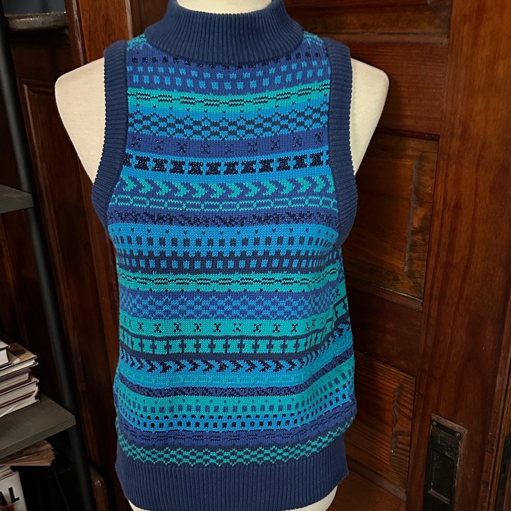 VINTAGE 80s LizSport Sweater Vest Sz M